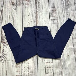 NY & COMPANY Navy Blue Stretch Ankle Dress Pants